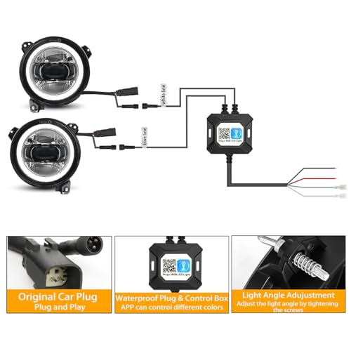Yeego Direct YG-US-QPJL12002RGB-2 9 Inch Led Headlights For Wrangler Headlights, Jl Jt Halo Rgb Headlights thumb #5