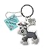 Wags and Whiskers Schnauzer Key Chain with Keyring/Key Holder (886767110721)