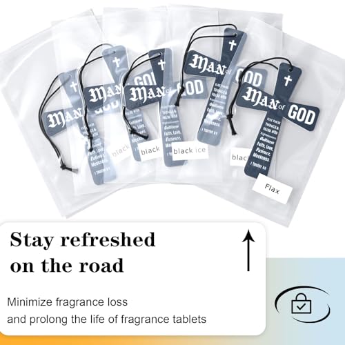 Image of Fumete 24 Pcs Christian Gifts for Men Man of God Cross Car Air Fresheners Bulk Inspirational Religious Scripture Scented Hanging Ornaments for Pastor Church Clergy Sunday School