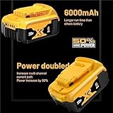 BOGJFC 20V 6Ah 18650 Lithium Ion Battery Pack Compatible With DeWalt DCB184 DCB200 For Power Tools Drill Impact Wrench Outdoor Use 180Wh 10C BMS LED Indicator(1PCS 6.0Ah with Charger) - Image 3