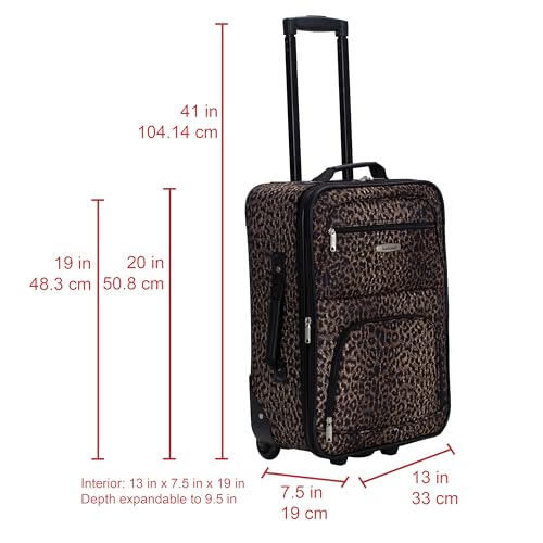 Image of Rockland Fashion Softside Upright Luggage Set, Leopard, 2-Piece (14 /19)