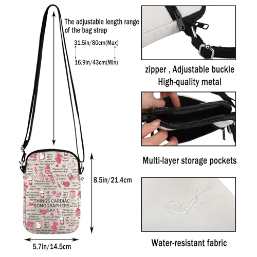 G2TUP Future Cardiac Sonographer Gift Things Cardiac Sonographers Say Crossbody Bag Heart Diseases Travel Bag3