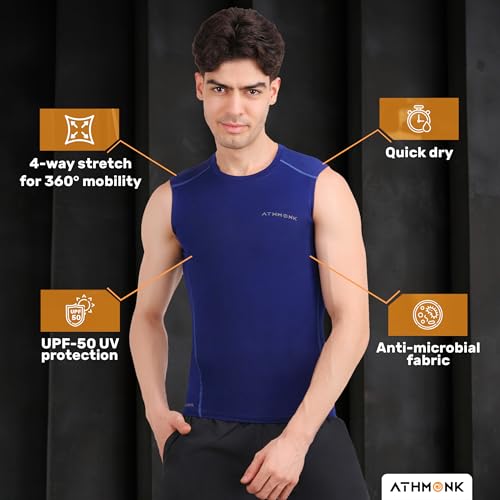 Image of Compression Vest Tank Body Shaper Without Sleeve for Men - Gym Shirt for Men Men Shapewear - Keep Dry Tight Skin Fit - Breathable Inner for Men Sports Wear Workout Gym Sports