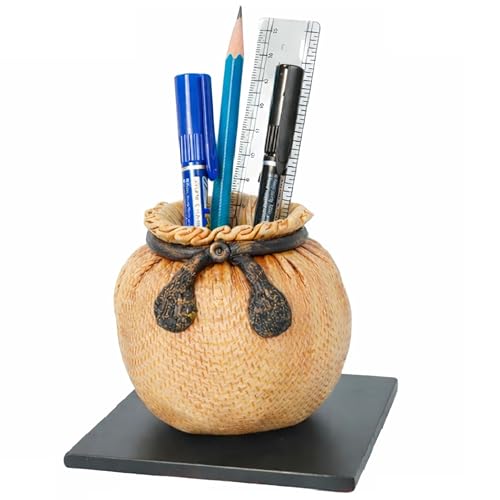 Image of Decorative Embossed Design Pencil and Pen Stand | Desk Organizer for Stationery Storage | Suitable for Office Desk, Study Table, Home and Workspace Use (Design 6)