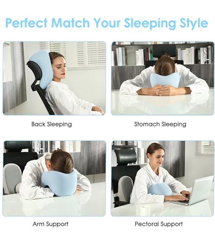 jiaao Almohada Cervical de Espuma con Memoria para avión, Almohada Cervical de Viaje portátil, Almohada Cervical de Viaje, Almohada Cervical de Viaje portátil para avión, Coche, Tren, casa, Oficina - imagen 7