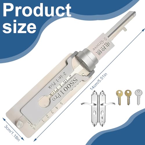 Teegxddy 2-in-1 Hauptschlüssel-Decoder, hauptschlüssel-decoder aus edelstahl,Edelstahl-Hauptschlüssel-Decoder, Master-Schlüssel-Decoder, Zugangstüren, verschiedene Formen (S001 PRO)