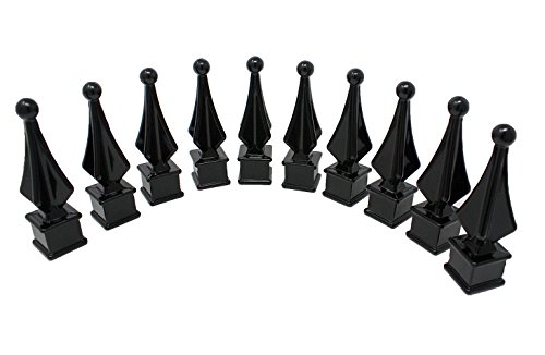 Image of Address America Fence Finials Four Sided Spire Finial - Aluminum - Black 1 /2 inch 10 ct - FF