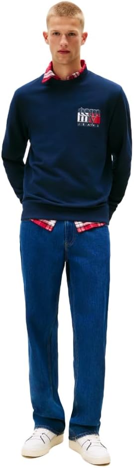 Tommy Jeans mens Medium Weight Crewneck Sweatshirt With Printed Logo - Image 3