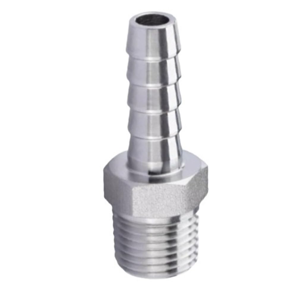Stainless Steel Coupler Pipe Joint, Male Female Thread to Hose Barb SS304 Pipe Fitting Connetor 1 Piece(Orange,8MM*1/4INCH)