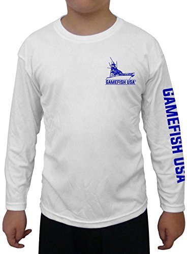 GAMEFISH USA Kid's UPF 50 Long Sleeve Microfiber Moisture Wicking Performance Fishing Shirt Mahi2