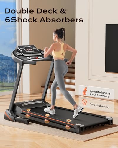 Image of Renestar Treadmills for Home, Foldable Treadmill with 15% Auto Incline, Folding Treadmills for Running Walking, 300LBS Capacity, 3.0 HP Motor, 10MPH, Bluetooth Speaker, Pulse Monitor