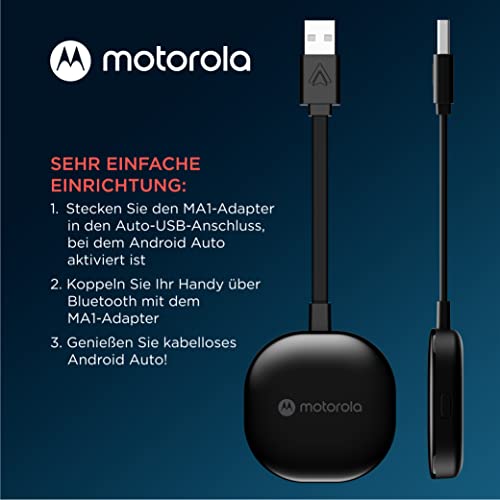 Adaptateur de voiture sans fil Motorola MA1 Android Auto Connexion