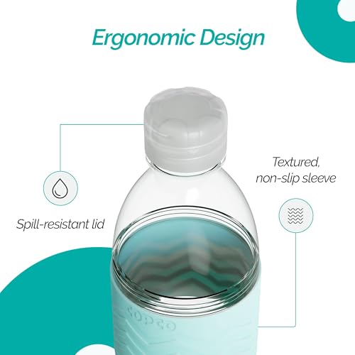 Copco Hydra Reusable Tritan Water Bottle with Spill Resistant Lid and Non-Slip Sleeve, 16.9-ounce, Robin Egg Blue, 2 Pack - Image 6