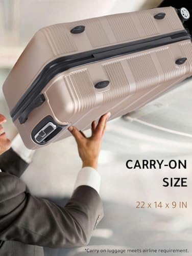 Image of Impulse Sydney Set of 3 Small, Medium & Large Size (Cabin & Check-inTrolley) Hard Sided PP 4 Wheel Spinner, Unbreakable Trolley Bag with Combi Lock, Trolley Bags for Travel, Suitcase (Beige)