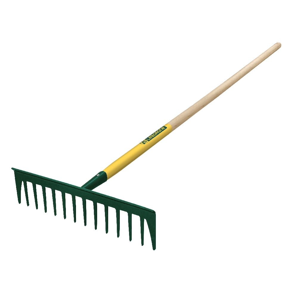 Leborgne- Râteau Batipro® Dents Droites – Outil Professionnel BTP et voirie – Acier trempé Haute résistance – Douille renforcée – Nivellement et ratissage sols