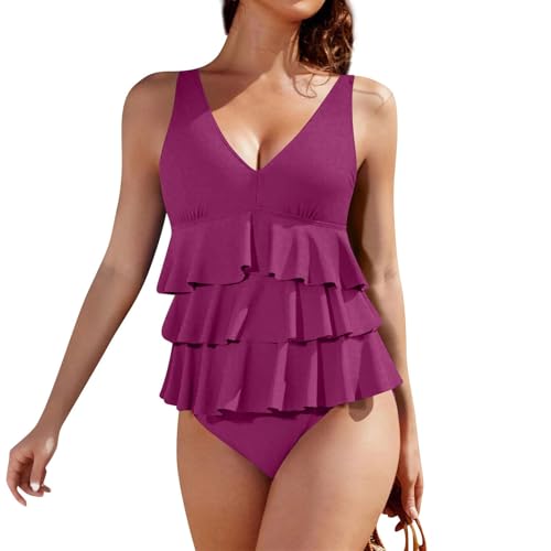 Maillot de bain femme rétro d'exception au fini slim et volants aériens haut de gamme, Rd3