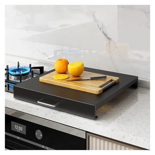 LINGDSWULING Cubiertas Para Quemadores Protectora Para Cocina De Gas De Acero Al Carbono Ampliación Del Espacio De La Cocina Tapa Encimera Gas Placa Fácil Limpiar(Black,30x40x5cm(12x16x2in))