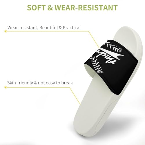 Custom Sports Slides Personalized Slippers - Baseball Sandals Quick Drying Softball Slippers Indoor Outdoor,Gifts for Men Youth Boy (White,Style 31)3