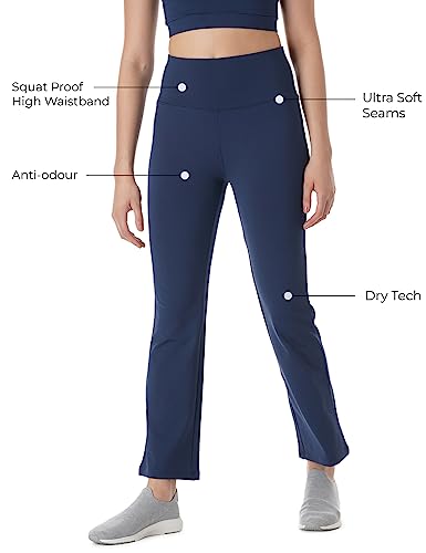 Image of PUMP'D Women's Stretchable All-Purpose Flare Pants -Lightweight, Anti-Odor, Squat Proof, Dry Tech, Ultra Soft Seams
