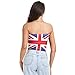 PBJCKAH Women's Sexy Tube Crop Tops UK British Flag Strapless Bandeau Tops for Women Summer Outfits S