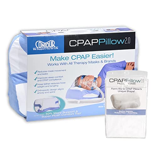 Contour CPAP Comfort Kit - Includes CPAP Pillow & Premium Custom Fit Cotton Pillowcase Cover Protector
