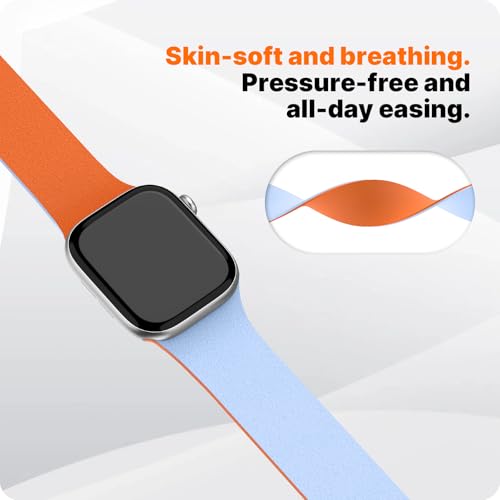 Image of Fullmosa Lychee Magnetic Silicone Strap for Apple Watch 42 /41 /40 /38mm | Fashion Sport iWatch Band for SE3 /2 /1 Series 11 10 9 8 7 6 5 4 3 2 1