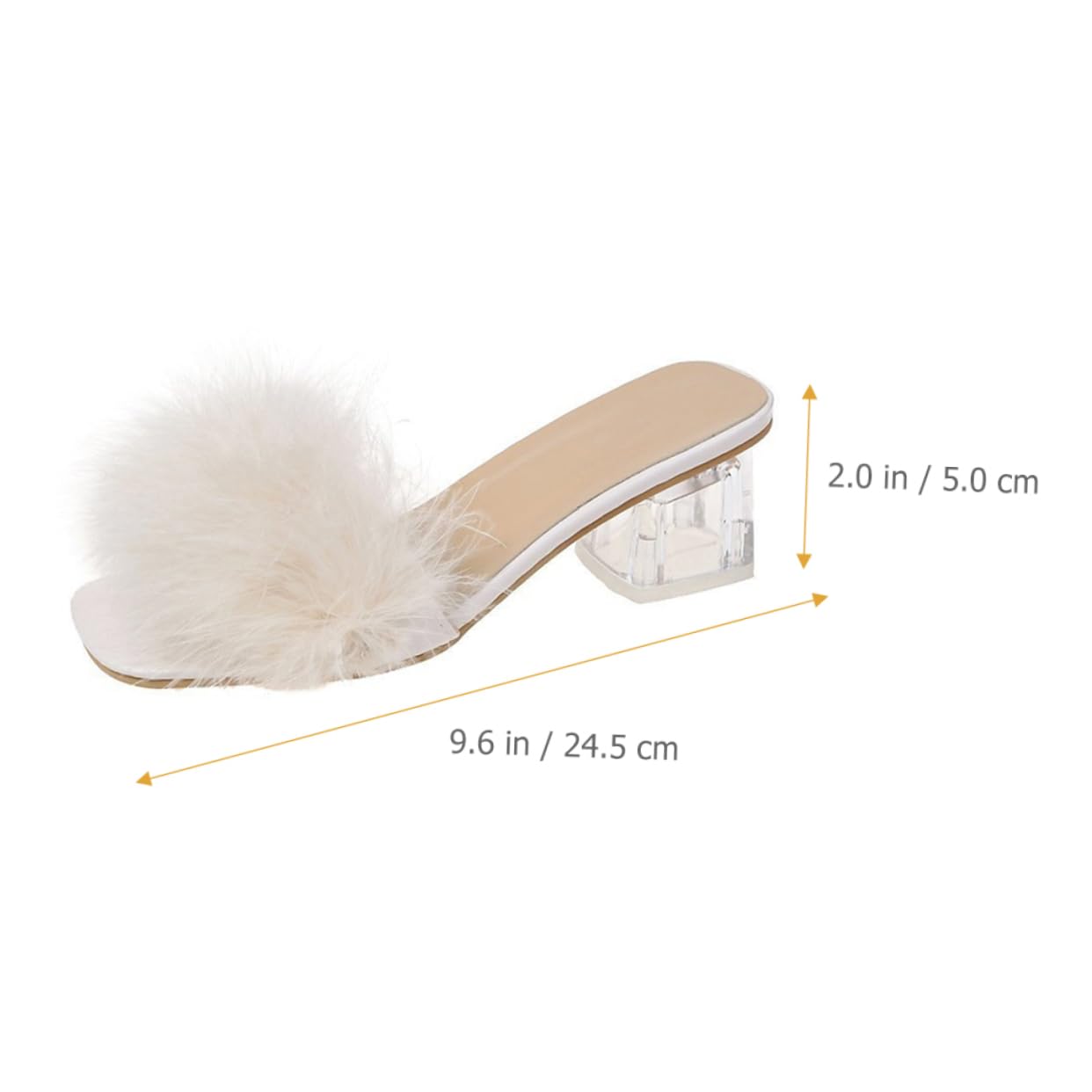 Homoyoyo Pantuflas de Tacón Peludo para Mujer Talla 39 Gamuza y Goma