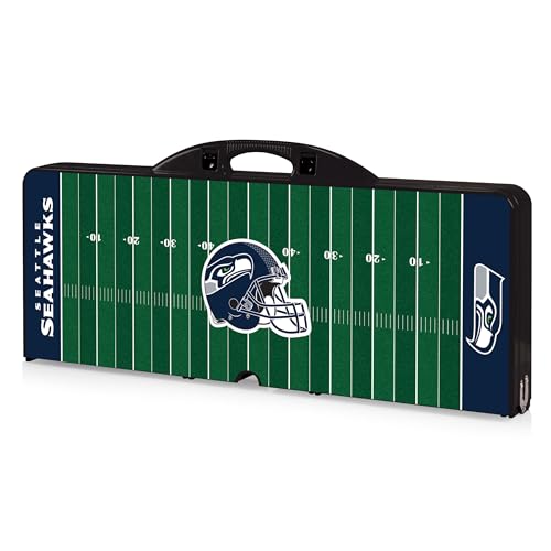 Image of PICNIC TIME NFL Picnic Table Portable Folding Table with Seats and Umbrella