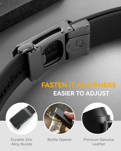 Image of CHAOREN Ratchet Belt Men - 35mm Mens Belt Leather for Casual Jeans - Versatile Fit, Customizable Style