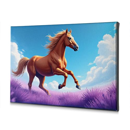 Tableau sur toile cheval de prestige paysage lavande 20 x 30