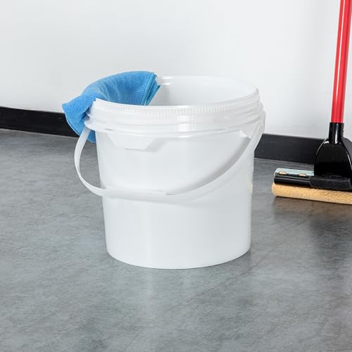 Image of Restaurantware-Met Lux 3.5 Gallon UN Rated Pail, 1 Screw Top Bucket - Lid Sold Separately, Airtight Seal, White Plastic Screw Top Pail, Multipurpose, Ideal for Storing Pet Food, Cereal, and Grain