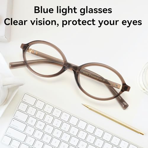 Image of Dollger Oval Blue Light Glasses for Women Men Fashion Retro 90s Small Frame Computer Glasses