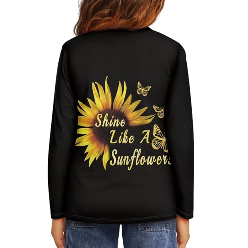 Image of Long Sleeve Shirts for Girls Winter Tops 3-16t Cartoon T Shirts for Fall Clothes