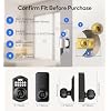 TEEHO Fingerprint Keyless Entry Keypad with Handle, Electronic Digital Smart Locks for Front Door, Easy to Install Deadbolt with Code for Bedroom, Anti-Peeping Password, Matte Black