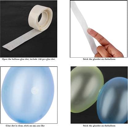 Image of HK balloons Balloon Arch Kit Balloon Decorating Strip Kit for Garland with 200 Dot Glue Point Stickers, Balloon Garland Tape for Wedding, Birthday (2 Balloon Arch strip & 2 Glue dots)