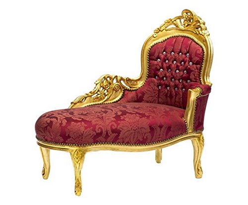 Way Home Store Dormeuse Poltrona Paolina Stile Francese Luigi XVI Barocco Oro e Rosso