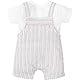BABIDU Uni Baby Conjunto Bebé Con Peto Corto Y Camiseta, Estampado Rayas Multicolor Set mit Latzhose, Einfarbig, 3 Meses
