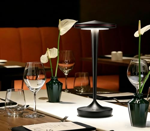 YHT Cordless Table Lamps Rechargeable for Restaurant (2 Black) by YHT - Used condition - Image 2
