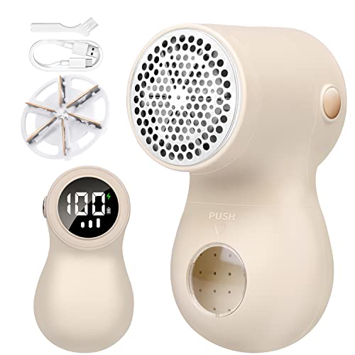Mini quitapelusas, quitapelusas electrico Recargable con 3 velocidades, Pantalla Digital LED...