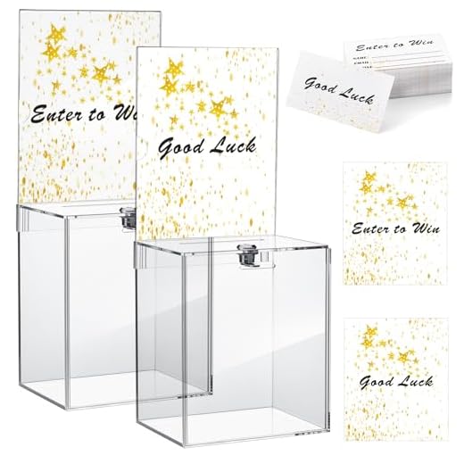 Clear Acrylic Donation Box with Lock and Tickets