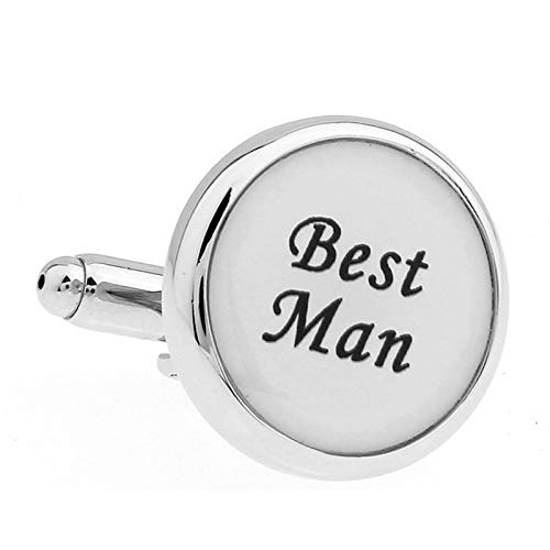 Mancuernillas redondas plateadas para hombre KnBoB miniatura 3