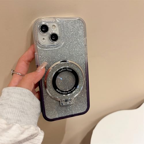 Coque iPhone 12Pro Max noir pailleté avec support flash magnétique et film objectif