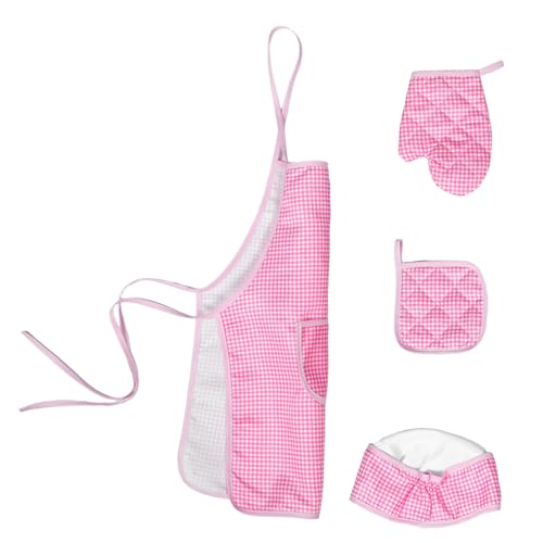 KICHOUSE Kids Cooking Sets 1 Set Child Chef Apron Glove Hat Boys Apron for Cooking Kids Kitchen Dress up Supply