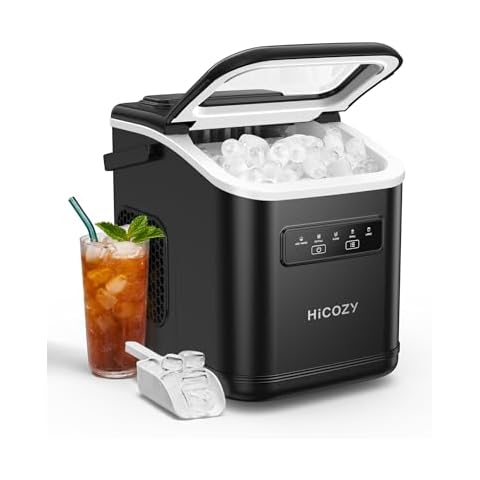 HiCOZY Portable Ice Maker with Self-Cleaning Cover