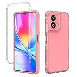 Kukoufey Compatible with ZTE Blade A35e Case Cover,3-in-1 Drop-Proof and Shock-Absorbing Compatible with ZTE Blade A35e Z2466 Phone Protective Case Pink
