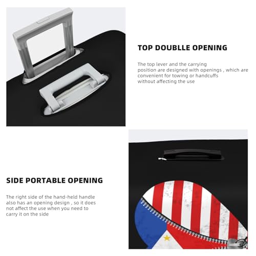 Travel Luggage Cover Heart America Flag And Philippines Flag Fashion Washable Baggage Suitcase Protector Fit For Luggage Medium4