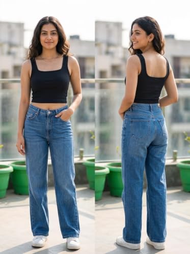 Image of Women's Square Neck Ribbed Knit Crop Tank Top - Sleeveless Fitted Casual Stretch Cotton Cami Top for Summer & Layering, Black | High-Stretch Bodycon Street Cropped Top.