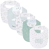 Chicco, Bavaglie Neonato e Neonata, Set di 5 Bavaglie 100% Cotone, Unisex Bambino e Bambin...