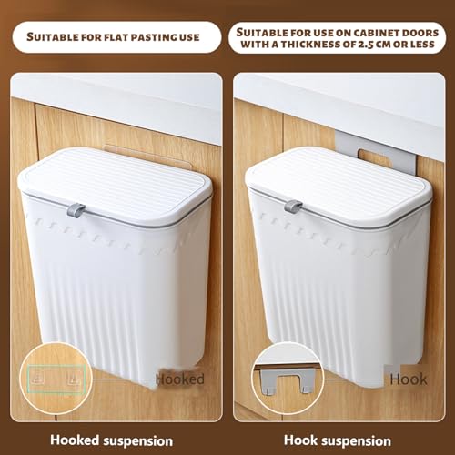Caneca de basura para colgar de plástico gris miniatura 7