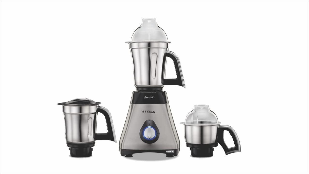 Mélangeur broyeur 750 W Preethii Steele Max MG-212 avec 3 pots pour épices et pâtes
